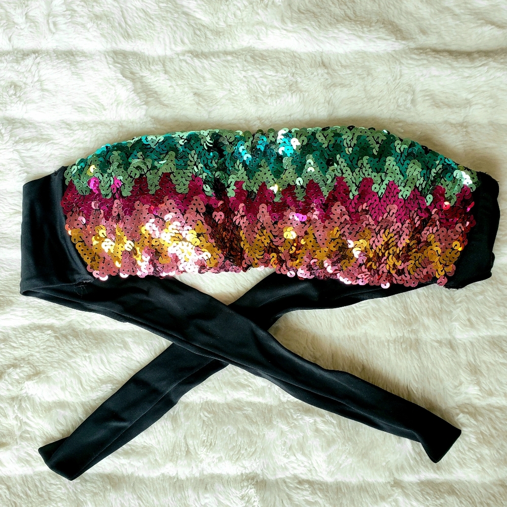 Victoria's Secret Bandeau Swim top sequined